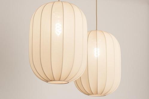 Rietveld Hanglampen - Beige, Zand - Stof, Metaal, Huis en Inrichting, Lampen | Hanglampen, Verzenden