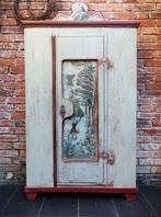 Kleerkast - Vurenhout - barokke geschilderde kast