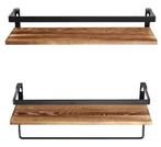 Houten Wandplank met 2 Niveaus voor Woonkamer of Kantoor, Verzenden, Nieuw