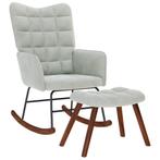 Fluweel Schommelstoel Lichtgrijs + Krukje | retourdeal | 42%, Huis en Inrichting, Stoelen, Ophalen of Verzenden, Nieuw, Grijs