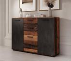 Dressoir - Old wood Grijs 120x33x85 - Opbergkast industrieel, Huis en Inrichting, Kasten | Dressoirs, 100 tot 150 cm, Verzenden