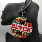 Africa inspired earrings |  Black  in Pan African colors, Ophalen of Verzenden, Nieuw