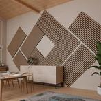 Akoestische Wandpanelen - Set van 4 - Naturel Donker, Verzenden, Nieuw