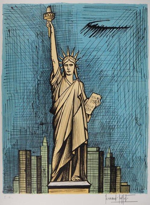 Bernard Buffet (1928-1999) - New York : Statue de la Liberté, Antiek en Kunst, Antiek | Overige Antiek