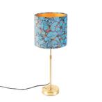 Tafellamp goud/messing met velours kap vlinders 25 cm -, Nieuw, Overige stijlen
