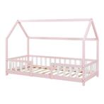 Kinderbed Sisimiut met uitvalbeveiliging 90x200 cm roze en w, Verzenden, Nieuw