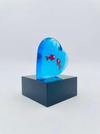 Guidotti - sculptuur, Cuore con pesci - 7 cm - Murano-glas -, Antiek en Kunst, Antiek | Glas en Kristal