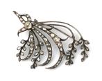 Zilveren aigrette broche met roosgeslepen diamant, 18e eeuw, Sieraden, Tassen en Uiterlijk, Broches, Gebruikt