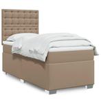 vidaXL Boxspring met matras kunstleer cappuccinokleurig, Huis en Inrichting, Overige materialen, Eenpersoons, Bruin, Verzenden