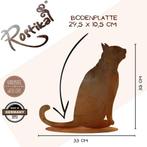 Metalen decoratie kat zittend in patina, Huis en Inrichting, Verzenden, Nieuw