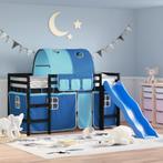 vidaXL Kinderhoogslaper met tunnel 80x200 cm massief, Eenpersoons, Nieuw, 80 cm, 200 cm