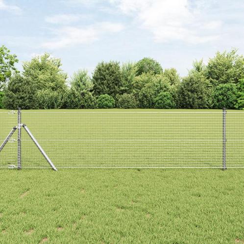 vidaXL Gelaste Draadhek met 13 Palen 0,8x25 m Gegalvaniseerd, Tuin en Terras, Schuttingen, Nieuw, IJzer, Verzenden