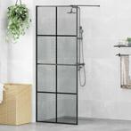 vidaXL Inloop Douche Wand Zwart 80 x 195 cm gehard glas, Verzenden, Nieuw