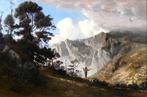 Albert de Meuron (1823-1897) - Mountain landscape with, Antiek en Kunst, Kunst | Schilderijen | Klassiek