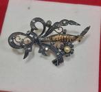 Broche - 19.2 kt. Roségoud, Zilver Parel - Diamant, Sieraden, Tassen en Uiterlijk