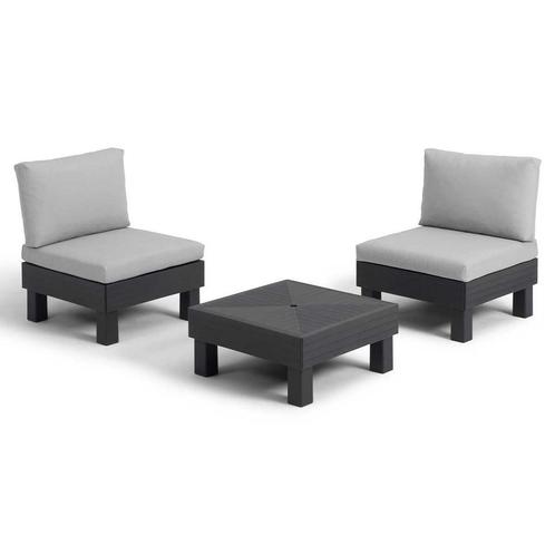 Keter Balkon loungeset 3-delig donker grijs, Tuin en Terras, Tuinsets en Loungesets, Verzenden