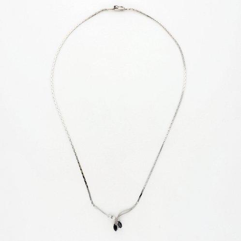 Halsketting - 14 karaat Witgoud Diamant (Natuurlijk) -, Sieraden, Tassen en Uiterlijk, Kettingen