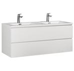 Badkamermeubel Set Angela 120cm Wit Badmeubel, Huis en Inrichting, Badkamer | Badkamermeubels, Verzenden, Nieuw, Wastafelkast