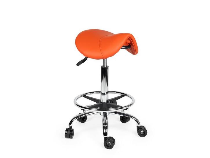 Kapperskruk Oranje - Standaard Zithoogte met Voetsteun, Huis en Inrichting, Krukjes, In hoogte verstelbaar, Nieuw, Kunststof