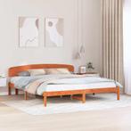 vidaXL Bedframe met hoofdeinde Bruin 200 x 200 cm Massief, Verzenden, Nieuw, Bruin, Hout