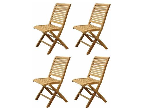 Arona dining tuinstoel inklapbaar teak set van 4 stoelen, Tuin en Terras, Tuinstoelen, Nieuw, Teakhout, Ophalen of Verzenden
