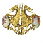 Broche - 14 karaat Geel goud - Opaal, Art Nouveau, 1890, Sieraden, Tassen en Uiterlijk, Antieke sieraden