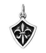 Zilveren Schild met Fleur de Lis kettinghanger, Verzenden, Nieuw