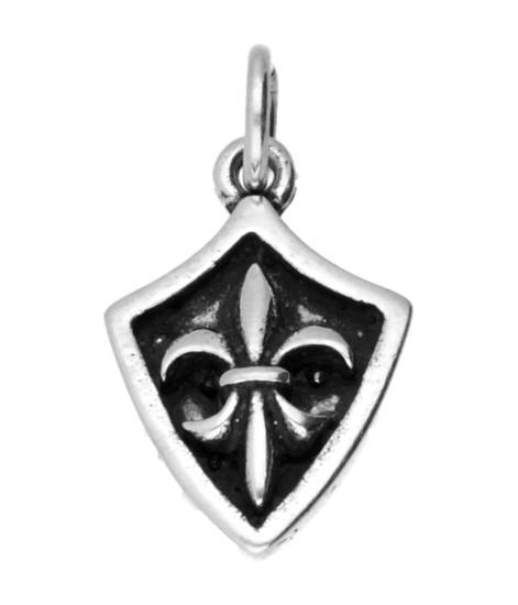 Zilveren Schild met Fleur de Lis kettinghanger, Sieraden, Tassen en Uiterlijk, Kettinghangers, Verzenden