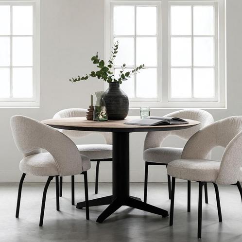 *WOONWINKEL* DTP Home Soho Ronde Eettafel Teak Verjongde Ran, Huis en Inrichting, Tafels | Eettafels, Nieuw, Verzenden