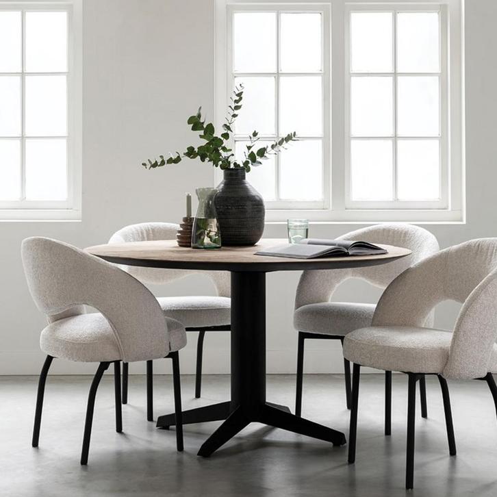 *WOONWINKEL* DTP Home Soho Ronde Eettafel Teak Verjongde Ran, Huis en Inrichting, Tafels | Eettafels, Nieuw, Verzenden