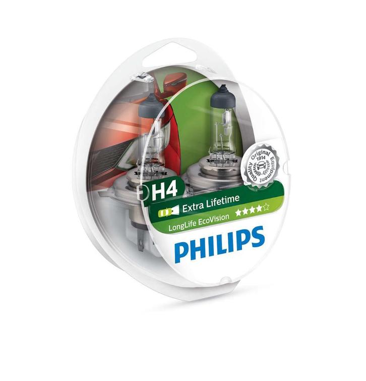Philips H4 12V - LongLife EcoVision - Set, Auto-onderdelen, Verlichting, Nieuw, Alfa Romeo, Amerikaanse onderdelen, Audi, BMW
