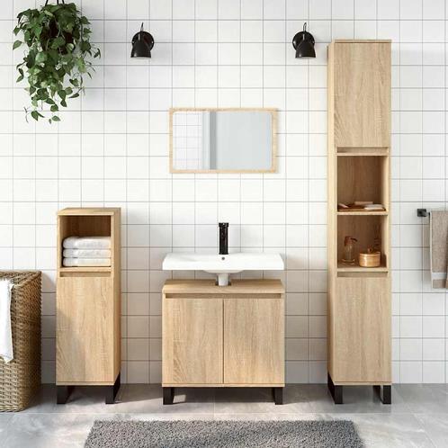 vidaXL Badkamerkast 58x33x60 cm bewerkt hout sonoma, Huis en Inrichting, Badkamer | Badkamermeubels, Nieuw, Verzenden
