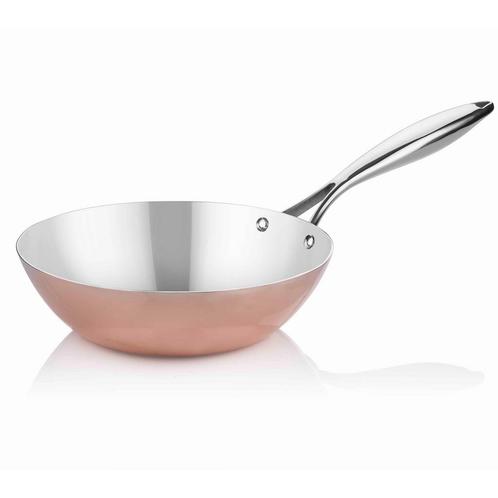 GGM Gastro | Wokpan - koper - Ø 28 cm | 512-28 | 512-28, Huis en Inrichting, Keuken | Potten en Pannen, Nieuw, Verzenden
