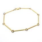 Bicolor gouden schakelarmband | 19 cm (witgoud) (witgoud), Ophalen of Verzenden, Gebruikt, Overige kleuren, Goud