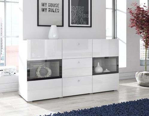 Dressoir Bolivar - Wit - 132 cm, Huis en Inrichting, Kasten | Dressoirs, Nieuw, 100 tot 150 cm, Verzenden