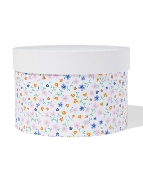 HEMA Doos Ø22.2x15cm rond bloemen, Hobby en Vrije tijd, Feestartikelen, Nieuw, Verzenden