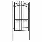 vidaXL Poort met speerpunten 100x175 cm staal zwart, Tuin en Terras, Tuinpoorten, Verzenden, Nieuw