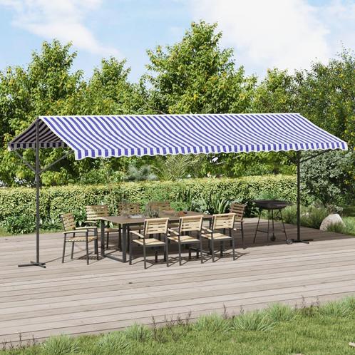 vidaXL Luifel vrijstaand 600x300 cm stof en staal blauw en, Tuin en Terras, Zonneschermen, Nieuw, Verzenden
