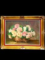Christiane Loriaux (1927-2013) - Bouquet de roses dans une