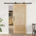 vidaXL Schuifdeurset Naturel en zwart 86 x 198.5 cm, Doe-het-zelf en Verbouw, Deuren en Horren, Verzenden, Nieuw