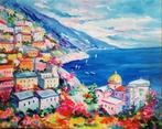 Alfredo Grimaldi (1950) - Borgo di  Positano  (Costiera, Antiek en Kunst, Kunst | Schilderijen | Klassiek