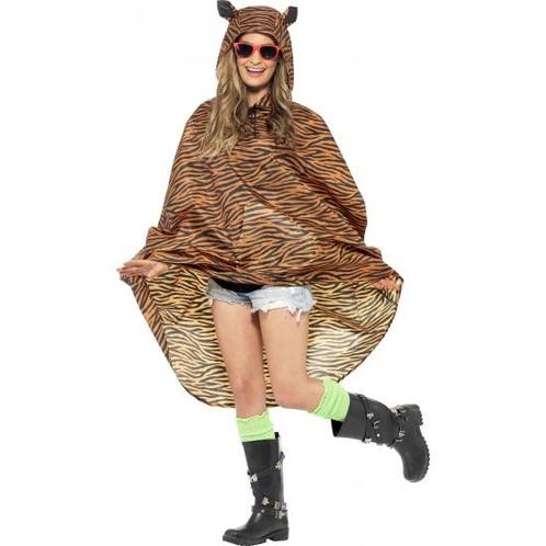 Party poncho met tijgerprint - Verkleedaccessoires over, Hobby en Vrije tijd, Feestartikelen, Verzenden