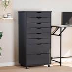 vidaXL Ladekast MOSS verrijdbaar massief grenenhout grijs, Huis en Inrichting, Kasten | Overige, Verzenden, Nieuw