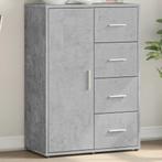 vidaXL Dressoir 60x31x84 cm bewerkt hout betongrijs, Verzenden, Nieuw, 50 tot 100 cm, 25 tot 50 cm
