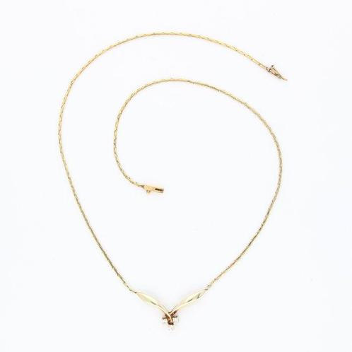 Halsketting - 14 karaat Geel goud Diamant (Natuurlijk), Sieraden, Tassen en Uiterlijk, Kettingen