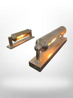 Lamp - Set van 2 Vintage Metalen Wandlampen - Stijlvolle
