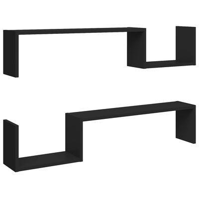 VidaXL wandschap, 2st, zwart, 100 x 15 x 20 cm, Diversen, Overige Diversen, Ophalen