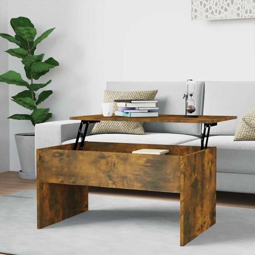vidaXL Salontafel 80x50,5x41,5 cm bewerkt hout gerookt, Huis en Inrichting, Tafels | Salontafels, 50 tot 100 cm, Nieuw, Overige houtsoorten