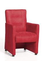 Eetkamerstoel Donna met wieltjes - eetkamerstoelen - Rood, Huis en Inrichting, Stoelen, Nieuw, Rood, Stof