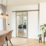 Stalen Schuifdeur met koofsysteem Kiezelgrijs 5 Vlaks rond H, Doe-het-zelf en Verbouw, Nieuw, Metaal, 75 tot 150 cm, 150 tot 225 cm